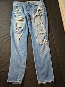 Rewash Bemore Vintage Reunion Women's Jeans 11/30 Blue Medium Wash Distressed - Picture 1 of 8