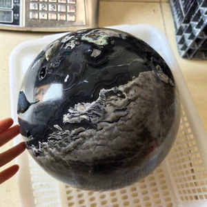 39.3LB top Natural Volcanic Rock Agate Quartz Sphere Crystal Ball Reiki - Imagen 1 de 14