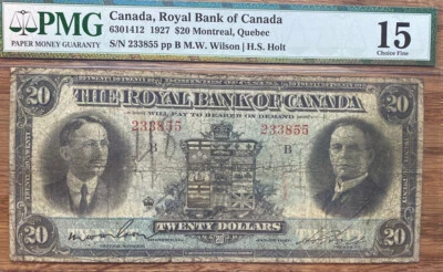1927  $20 Royal Bank of Canada PMG 15 Choice Fine  LARGE BANKNOTE - Image 1 of 2
