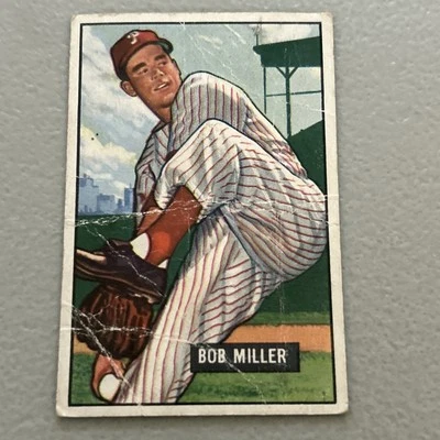 Бейсбольная карточка 1951 Bowman, Bob Miller, Philadelphia Phillies No220 - Изображение 1 из 4