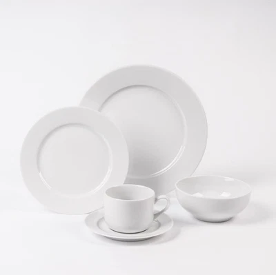 Pillivuyt Sancerre Dinnerware 20-Pieces Set (Service for 4) White Porcelain...