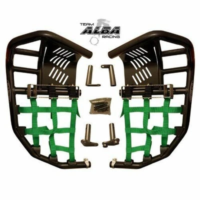 Yamaha Raptor 700 Nerf Bars Pro Peg Heel Guard Alba Racing Schwarz Grün 197T7BG - Bild 1 von 3