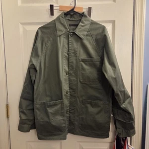 Uniqlo Utility Jacket Olive Cargo Mens Sz S 3-Pocket Workwear Jacket - Picture 1 of 6