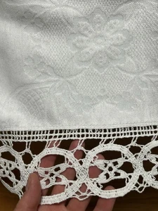 VNT Prodotti Tagesdecke Decke Weiß Häkel Blumen Italien 88"x 100" Retro Neu - Bild 1 von 11
