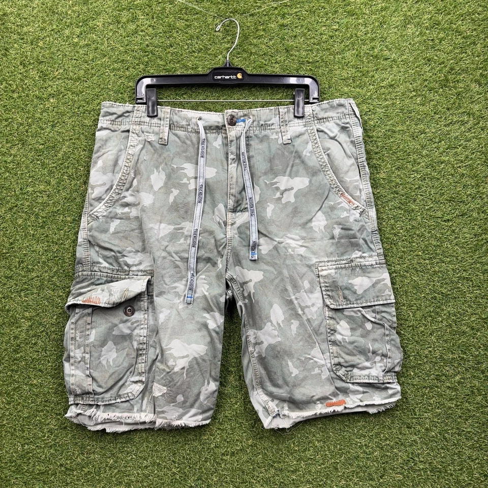 Pantalones Cortos Carga True Religion Para Hombre 34 Isaac Cordón Camuflaje Grunge Patinador y2k Años 90 Foto 1 de 4