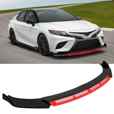 Kit de carrocería de alerón divisor de labios para parachoques delantero rojo para Toyota Camry SE XSE XLE 3 PIEZAS Foto 1 de 4