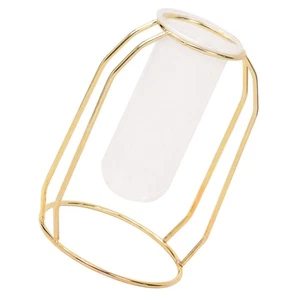 1Pc Glass Vase with Iron Art Rack Flower Arrangement Bottle Home Decor (Golden) - Picture 1 of 12