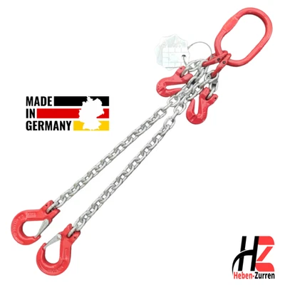2-Strang Kettengänge 8mm 2800kg Anschlagkette verzinkt GK8 EN 818-4 Lasthaken - Bild 1 von 4