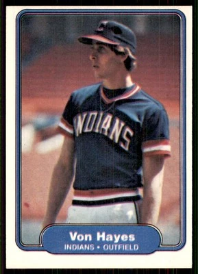 1982 Fleer #371 Von Hayes RC Rookie Cleveland Indians phillies - Image 1 of 2