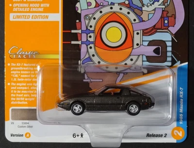 JOHNNY LIGHTNING - PLATA PERSONALIZADA - MAZDA RX-7 1985 - CLÁSICO ORO REL 2 VA Foto 1 de 2