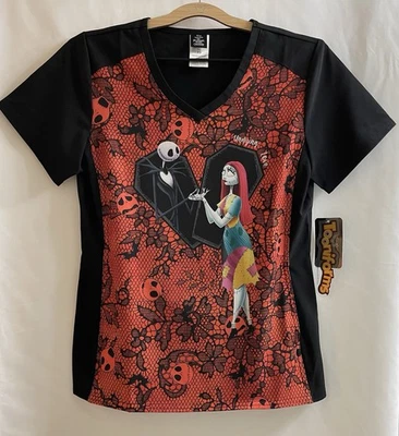 Tooniforms Women's Disney The Nightmare Before Christmas Scrub Top Size XS - Image 1 of 3