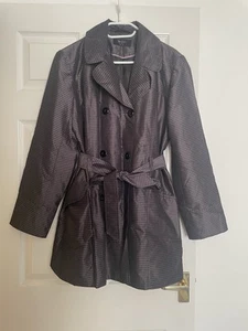 Bhs plus size trench coat, houndstooth pattern in purple and black, size 20 - Picture 1 of 9