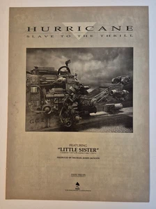 HURRICANE "Slave to the Thrill" glam ~ Publicidad promocional/impresión de revista vintage 1990 - Imagen 1 de 1