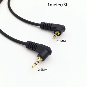 2x 1M 3FT 2,5mm Stecker auf 2,5mm Stecker 3 Pole Kopfhörer Audio AUX Kabel 90 Grad - Bild 1 von 6