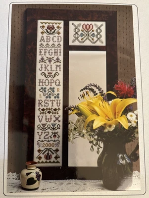 Vtg Rare Hillside Samplings FLOWERS & LETTERS AND YOU, OH MY! Cross St Pattern - Image 1 of 3