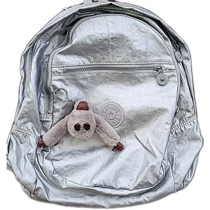 Kipling Mädchen/Damen Smooth Silver Metallic Ferris Medium Rucksack mit Affe - Bild 1 von 16