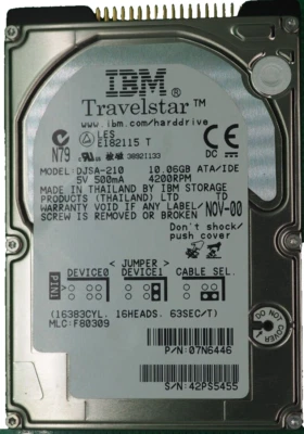 IBM TRAVELSTAR HARDDRIVE - Image 1 of 4