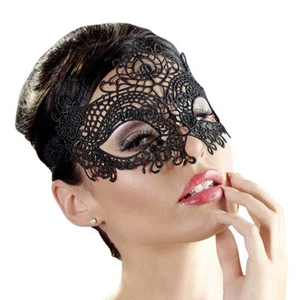 Cottelli Collection Augenmaske schwarz Venizianische Spitze Schlafmaske Erotik - Bild 1 von 6