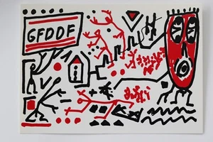 A.R. Penck : "Das Jahr 89", 1989 seltene Kunst-Postkarte - Picture 1 of 2