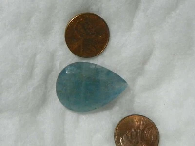 Aquamarine 35.82 Carats 21.54x30.34x9.19 MM Pear Medium Blue Heavy Flaws - Image 1 of 2