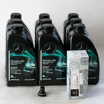 Mercedes E63s GLC63 S63 AMG Kit de cambio de filtro de aceite OEM 4.0L 0W40 Servicio A Foto 1 de 4