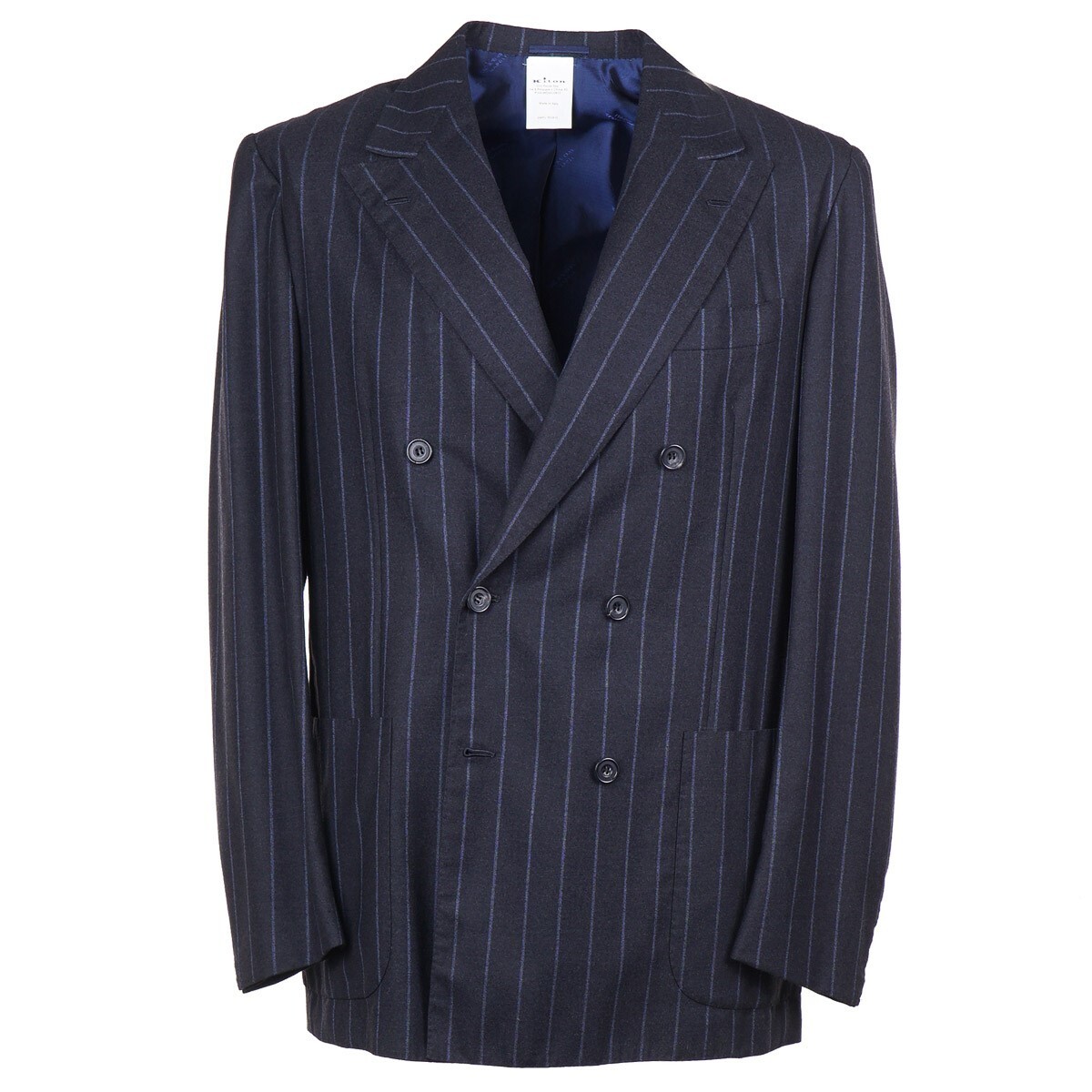 【関税込み】kiton Viscose double-breasted blazer KITON KNT Black Double Notch Blazer | Sam Malouf Authentic