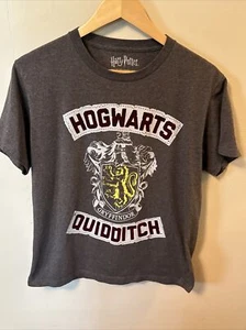 Harry Potter Shirt - Size Youth Large - Hogwarts Quidditch - Grey - Picture 1 of 4