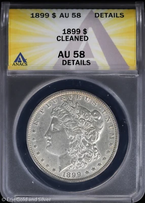 1899-P $1 Morgan Silver Dollar ANACS AU 58 Details - Image 1 of 4