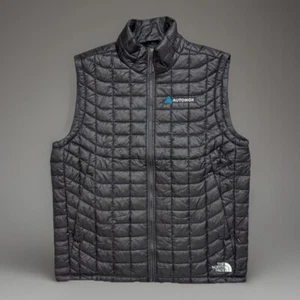 North Face Thermoball Eco Vest Quilted Puffer Jacket Large Black Company Logo - Picture 1 of 8