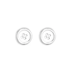 Argento Sterling Carino Come Un Bottone Cucito Rotondo Orecchini 7.5mm Unisex - Foto 1 di 8