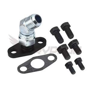 45 Degree 10AN Turbo Oil Return Drain Flange Kit BorgWarner S200 S300 S400 - Picture 1 of 3