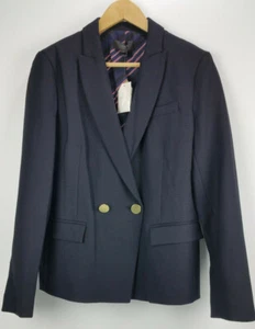 NEW JCrew Dover Blazer Italian Wool Womens 8 Navy Blue Gold Buttons G7102 - Picture 1 of 11