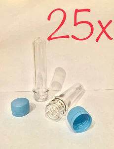 25 x Cache Tube PET Clear Waterproof Storage Container Baby Soda Bottle Preform - Picture 1 of 2