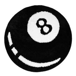 8 Ball Rug - 24 inch White & Black Hypebeast Rug - Cool Rugs and Aesthetic Ru... - Picture 1 of 7
