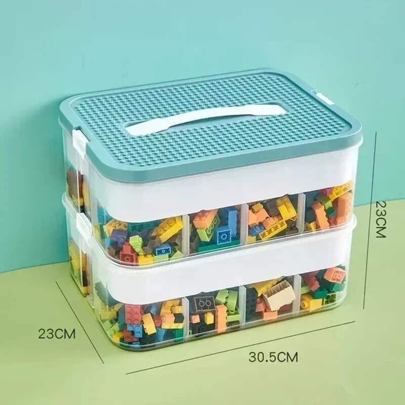 Lego Almacenamiento para Niños Bloques de Construcción Cajas de Almacenamiento Ajustables Lego Organizador Co Foto 1 de 4