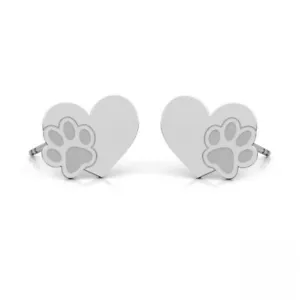 Orecchini A Forma Di Zampa Di Cane Cuore In Argento 925 Simbolo Gioiello NUOVO - Picture 1 of 1
