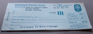 1970 Bank of America Unused Travelers Cheques, Saigon branch Booklet of 10 x $50 - Picture 1 of 11