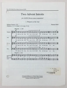 Two Advent Introits SATB Chorus Keyboard Sheet Music Thomas Bold ECS Publishing - Picture 1 of 4