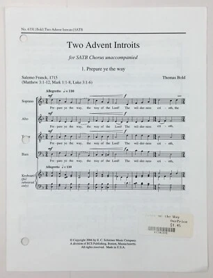 Two Advent Introits SATB Chorus Keyboard Sheet Music Thomas Bold ECS Publishing - Image 1 of 4