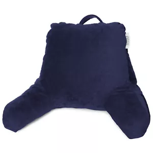 Weiches Lesekissen, TV & Bettauflagekissen, Armestütze mit Taschen - marineblau - Bild 1 von 7