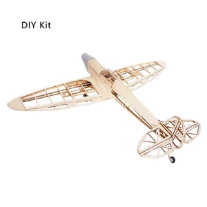 WWII British Spitfire Fighter Balsa Wood Aircraft KIT RC Model Skin UnassembleG9 - Picture 1 of 12