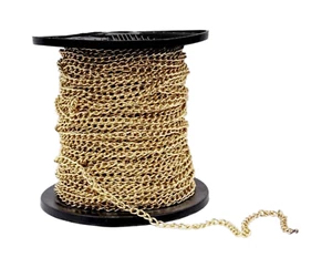 Brass Plated Chain Steel Oval Link - Picture 1 of 1