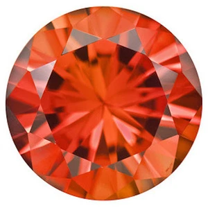 Lab Created Orange Sapphire AAA Corundum Round Faceted Loose Stones (3mm - 15mm) - Picture 1 of 1