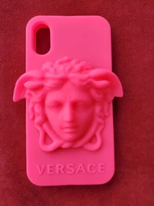 Versace iconic medusa iphone X 10 silicone soft pink phone case - Photo 1 sur 6