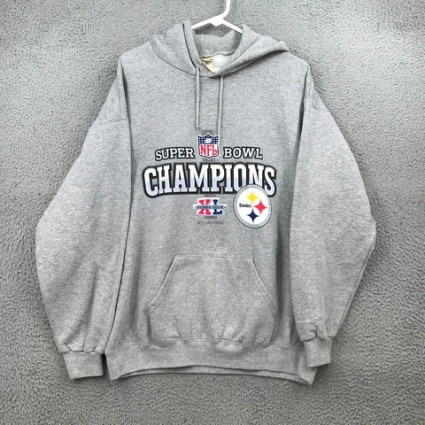 Lee Pittsburgh Steelers Sweater Adult XL Gray NFL Super Bowl Champs Hoodie 32043 Cover