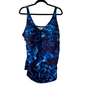 Jinxueer Tie Dye Swim Top Only Tummy Control One Piece Bathing Suit 26W - Picture 1 of 7