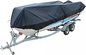 Heavy Duty 210D Boat Cover Trailerable Fishing Ski Bass V-Hull Tri-Hull Runabout - Picture 1 of 6