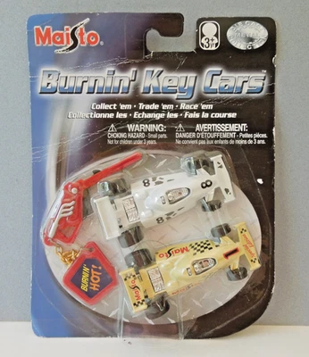 MAISTO "BURNIN’ KEY CARS" - TWO DIECAST HO SCALE FORMULA 1 / INDY RACERS - MISP - Image 1 of 4