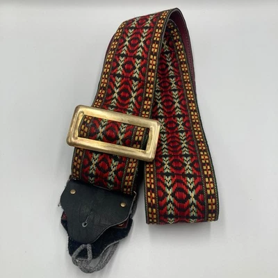 复古 Ace-Style 1970 年代 Hootenany 波希米亚几何图案吉他表带 — 第 1/4 张图片