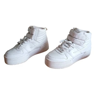 Fila Women 11 White Strappy High Top Lace up Platform Sneaker Tennis Shoes - Image 1 of 4